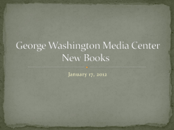 new books 1-17-2013 - GW Media Center Overview