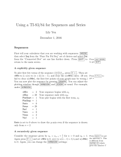 Using a TI-83/84 for Sequences and Series