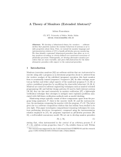 A Theory of Monitors - University of Malta