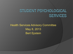 HSAC May 8, 2013 Student Psychological Services Presentation