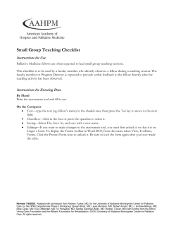 Hospice and Palliative Medicine (HPM) Assessment Toolkit