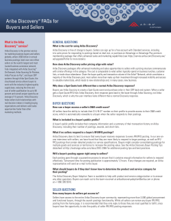 Ariba Discovery&trade; FAQs for Buyers and Sellers