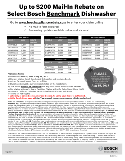 Benchmark Dishwasher - Bosch Home Appliances