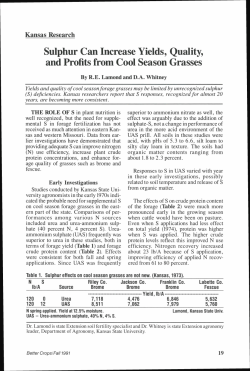 Sulphur Can Increase Yields, Quality, and Profits from Cool Season