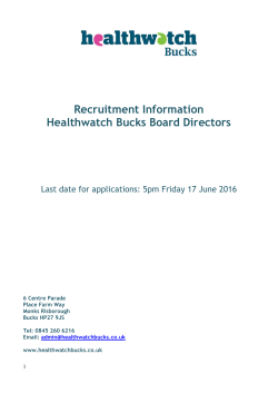 HWB directors recruitment pack final