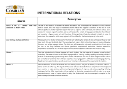 INTERNATIONAL RELATIONS Course Description