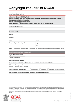 Copyright request to QCAA