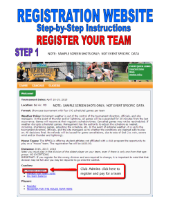 NOT EVENT SPECIFIC DATA NOTE: SAMPLE SCREEN SHOTS