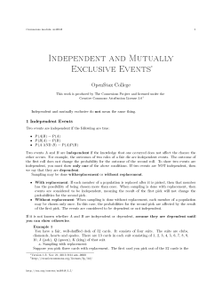 Independent and Mutually Exclusive Events