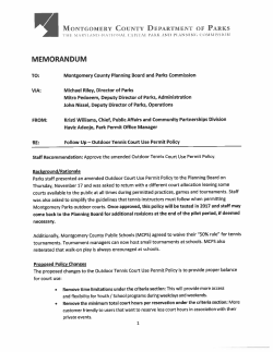 Outdoor Courts Policy and memo