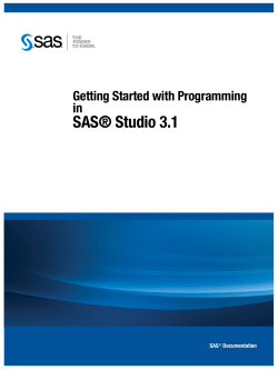 Getting Started with Programming in SAS Studio