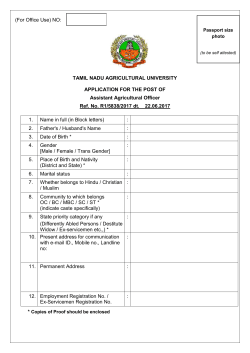 AAO Application Format - Tamil Nadu Agricultural University