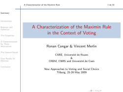 A Characterization of the Maximin Rule in the Context of Voting