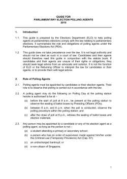 Guide for Parliamentary Election Polling Agents 2015