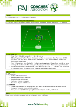 3 v 1 Possession into 1 v 1 Dribbling with Transition