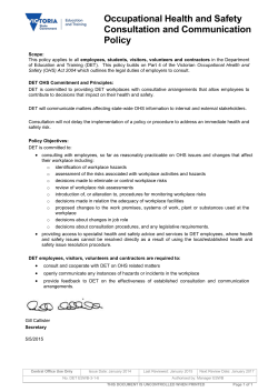 OHS Consultation and Communication Policy