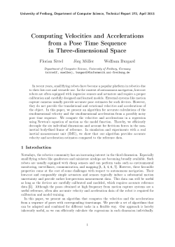 Computing Velocities and Accelerations from a Pose Time