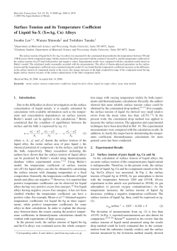 Surface Tension and its Temperature Coefficient of Liquid Sn