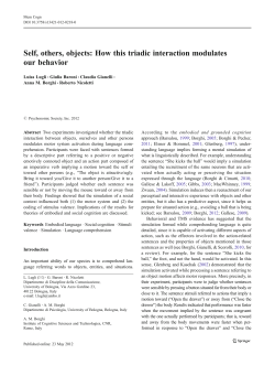 Self, others, objects: How this triadic interaction modulates our