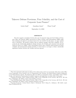 Takeover Defense Provisions, Firm Volatility, and the Cost of