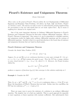 Picard`s Existence and Uniqueness Theorem