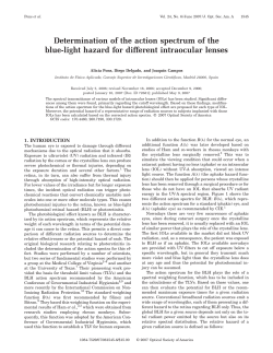 Determination of the action spectrum of the blue
