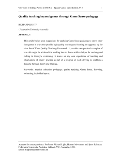 Quality teaching beyond games through Game Sense pedagogy