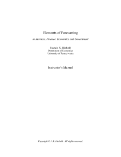Solutions Manual Elements of Forecasting