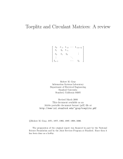 Toeplitz and Circulant Matrices: A review