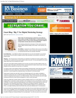 Guest Blog: `Big 3` For Digital Marketing Strategy | RV