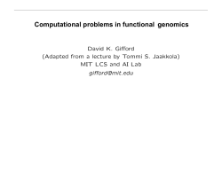Computational problems in functional genomics