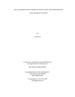 SELF-DETERMINATION THEORY OF MOTIVATION AND