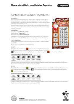 Santa`s Millions Game Procedures
