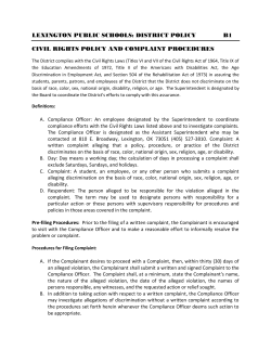 lexington public schools: district policy b1 civil rights policy and
