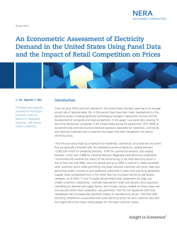 An Econometric Assessment of Electricity Demand in the United