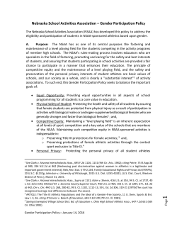 Nebraska School Activities Association &ndash; Gender Participation Policy