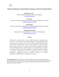 Political Institutions, Stock Market Liquidity and Firm Dividend Policy