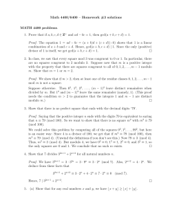 Math 4400/6400 &ndash; Homework #3 solutions MATH 4400 problems. 1