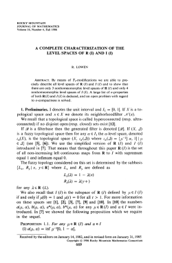 A COMPLETE CHARACTERIZATION OF THE