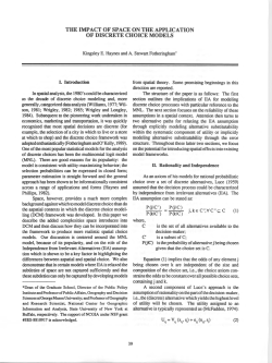 the impact of space on the application of discrete choice models