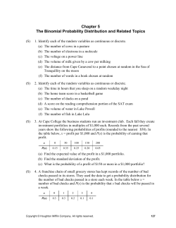 Chapter 5 The Binomial Probability Distribution and