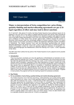 Major re-interpretation of Swiss competition law: price