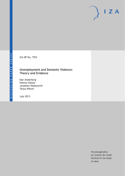 Unemployment and Domestic Violence: Theory and Evidence