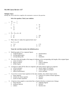 MA 08 Course Review 1/27