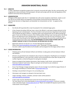 Basketball Rules - City of Anaheim