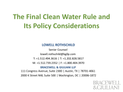 The Final Clean Water Rule and Its Policy Considerations