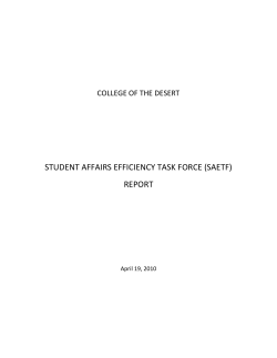 student affairs efficiency task force (saetf) report