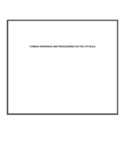 COMESA WORKINGS AND PROCESSINGS ON THE CTH RULE