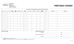 Timetable Change - Red Deer College