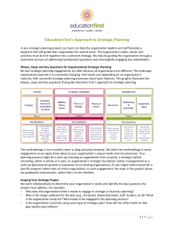 Education First`s Approach to Strategic Planning